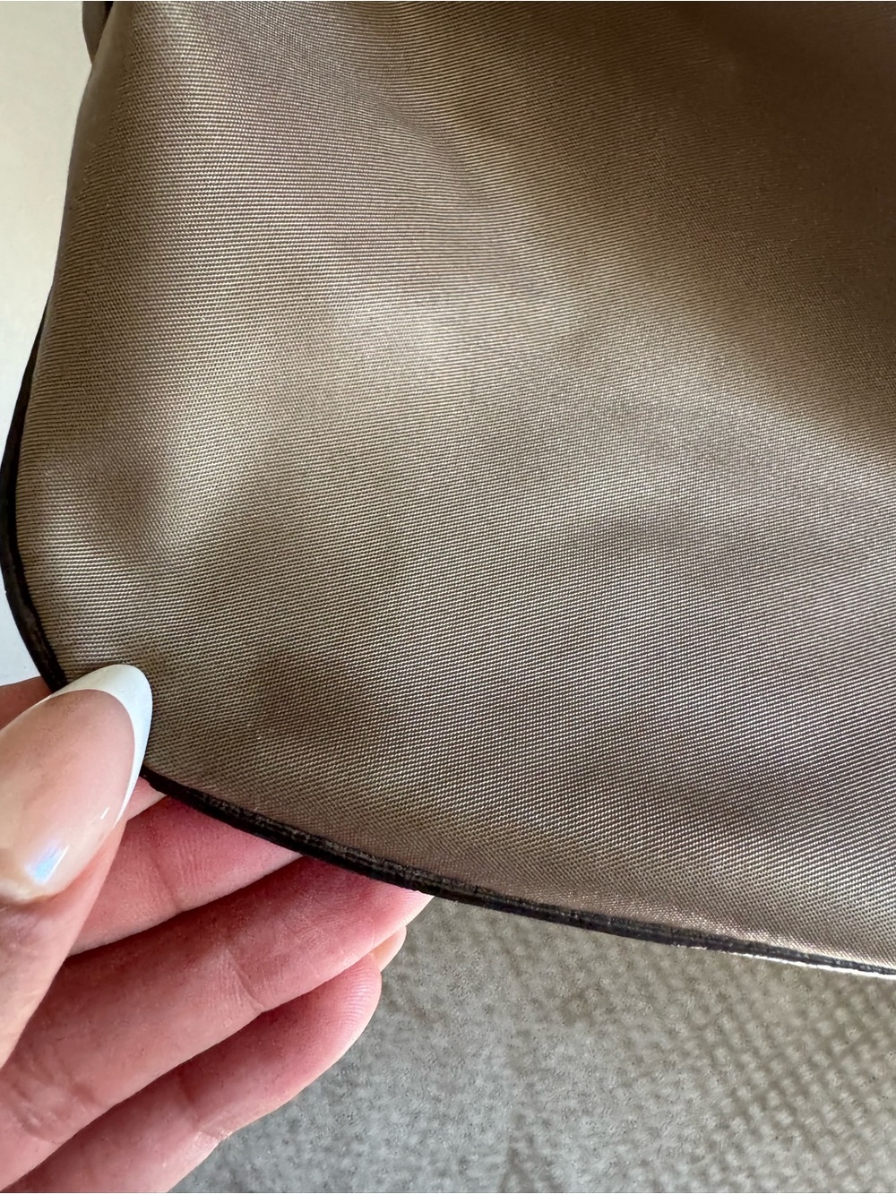 Michael Kors Beige Nylon Tote with Brown Leather Trim and Gold Hardware - Picture 4 of 14